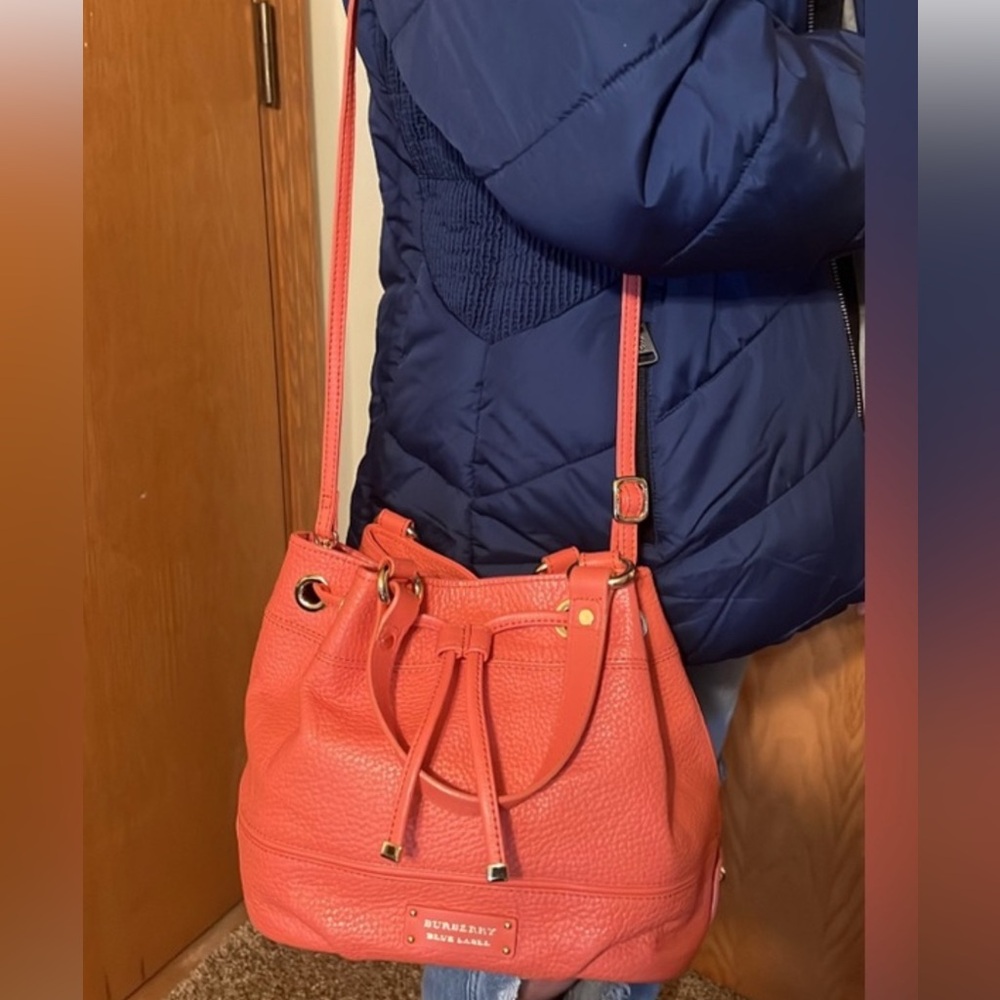 Burberry Tangerine Leather Shoulder/Crossbody Bag